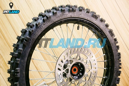 Колесо кроссовое переднее в сборе 17" 70/100-17 (обод DOT, резина Kenda) Колесо кроссовое переднее в сборе 17" 70/100-17 (обод DOT, резина Kenda)