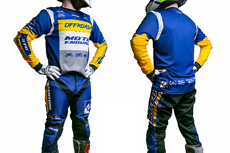 Костюм джерси и штаны #1 Grom Offroad, Синий/желтый Костюм джерси и штаны #1 Grom Offroad, Синий/желтый